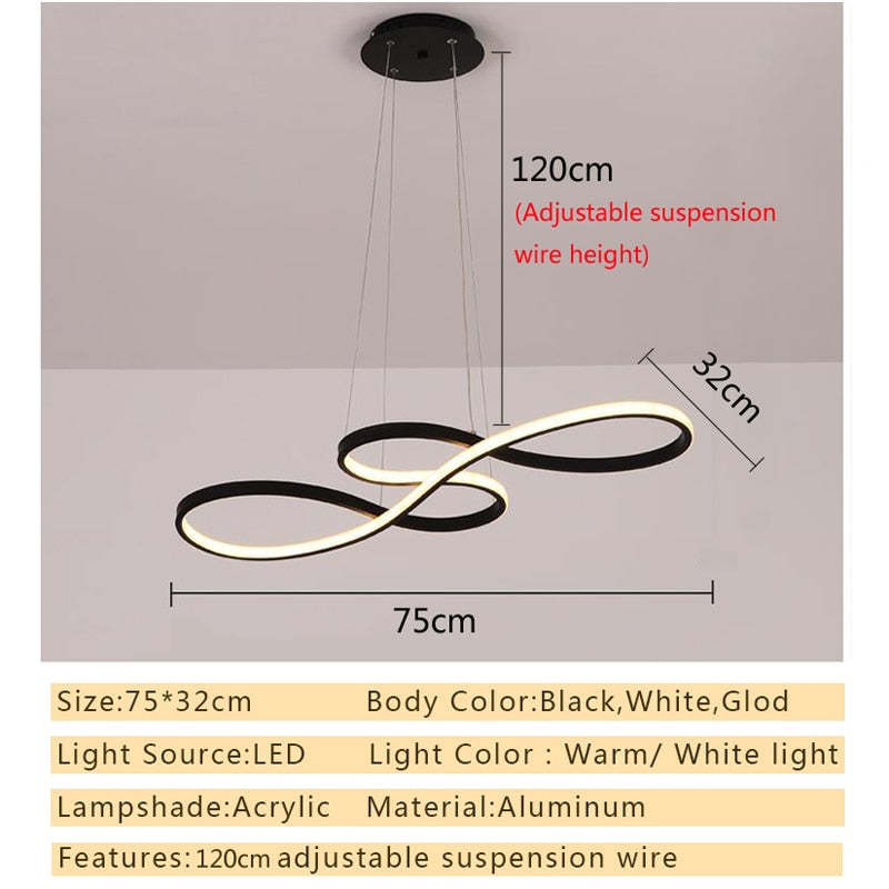 Nerin Musical Note Pendant Light, Black & Gold - Sereilux