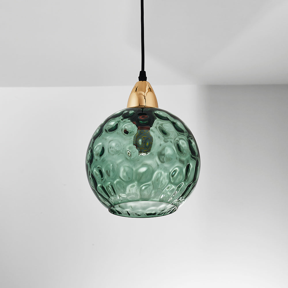 Vevenel Water Ripple Suspension Boule Moderne Verre Rouge/Vert/Bleu Salon-Luire