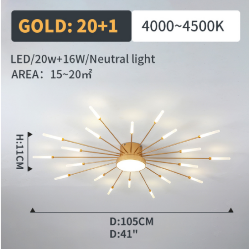 Vexor Modern Home Decoration Fireworks LED Ceiling Light - Sereilux