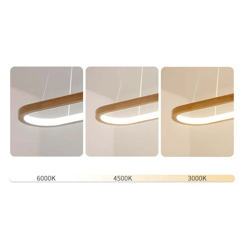 Lyraen Contemporary Oval Wooden Pendant Light - Sereilux
