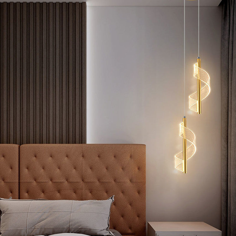 Alven Vintage Golden Ribbon Pendant Light, / - Sereilux
