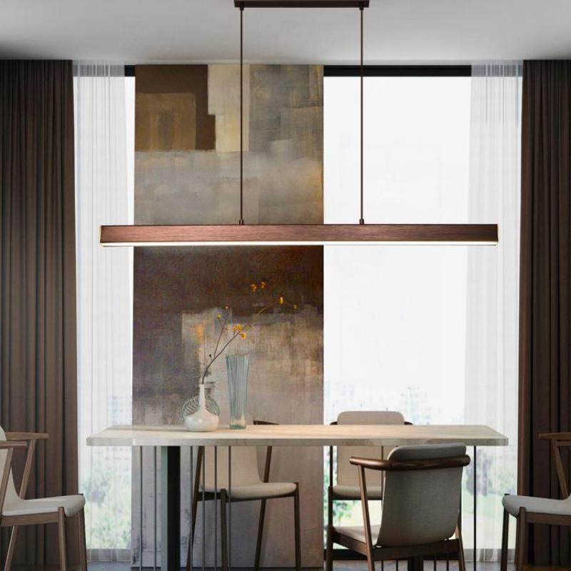 Lerin Modern Linear LED Pendant Light Black/Brown - Sereilux