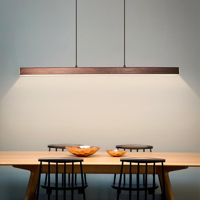 Lerin Modern Linear LED Pendant Light Black/Brown - Sereilux