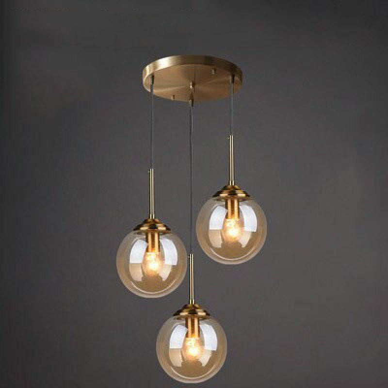 Mavar Luminaires Suspension Verre Transparent Ambre-Luire
