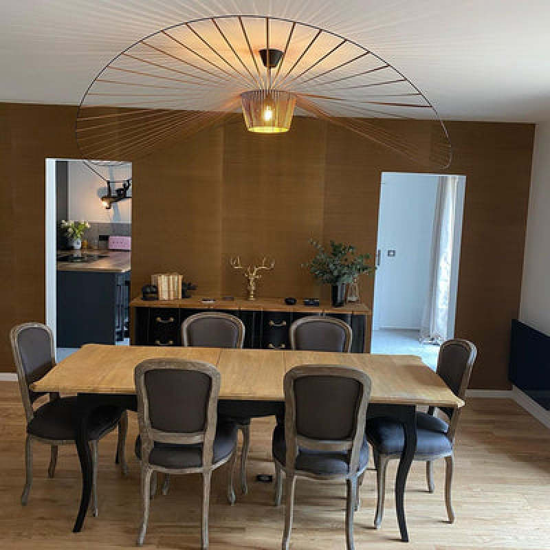 Xelion Pendant Light Modern Flower Fabric Black/White/Gold/Brown - Sereilux