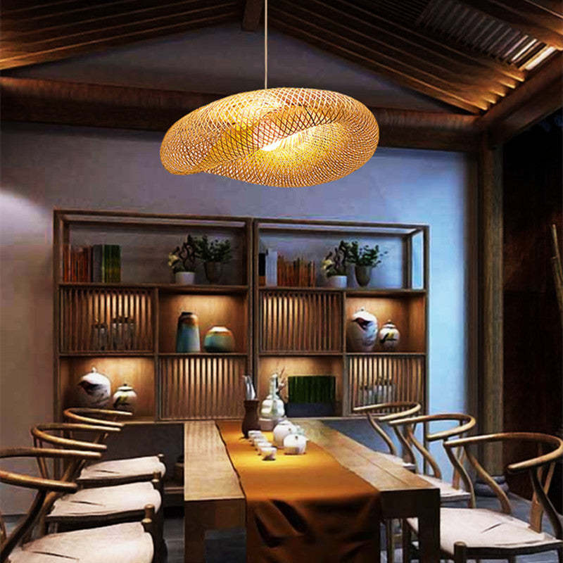 Veltrix Pendant Light Natural Kitchen Island Bamboo - Sereilux