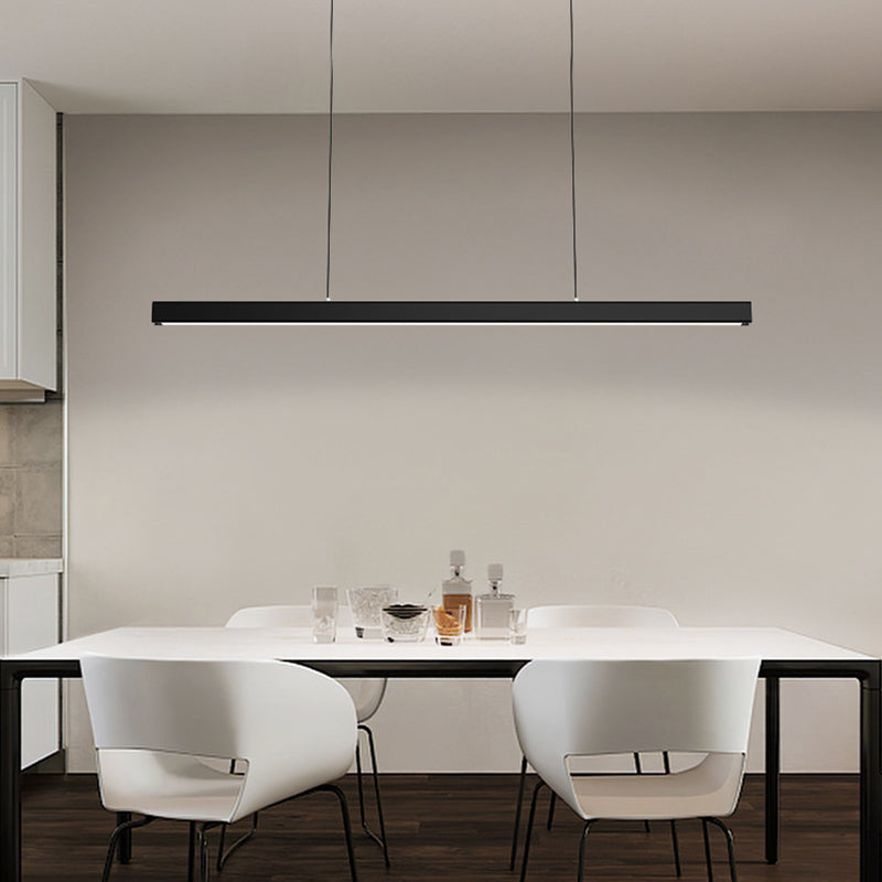Eron Minimalist Classic Black & White Linear Pendant Light - Sereilux