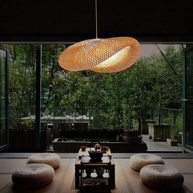 Veltrix Pendant Light Natural Kitchen Island Bamboo - Sereilux