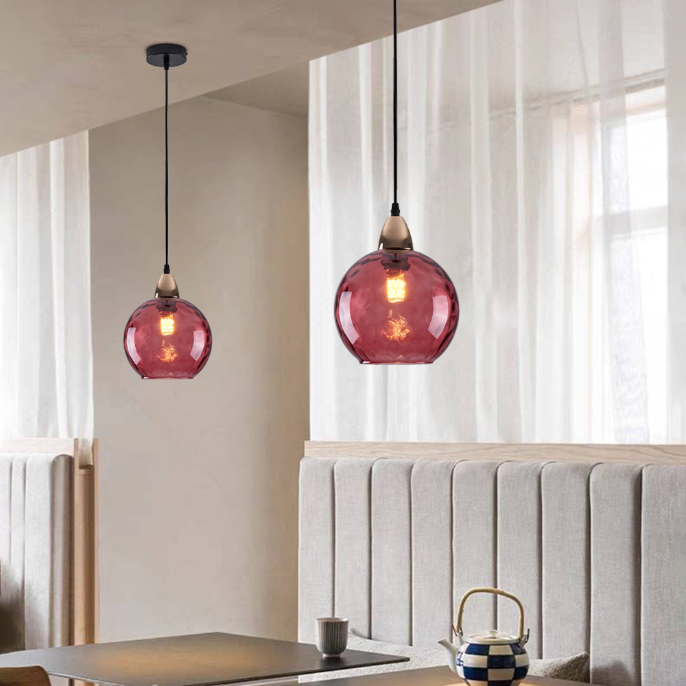 Vevenel Water Ripple Suspension Boule Moderne Verre Rouge/Vert/Bleu Salon-Luire