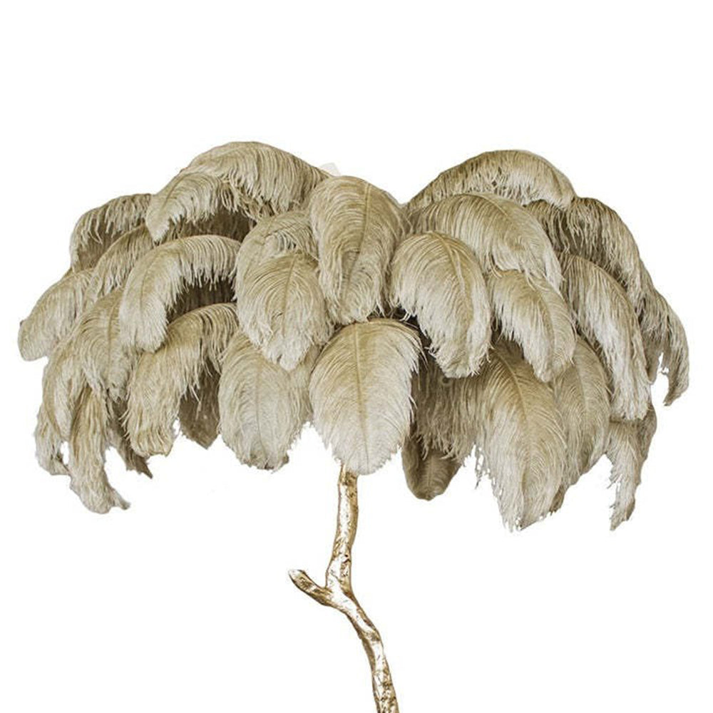 Lampadaire Fleur Luxe Plume/Métal Coloré Salon-Luire