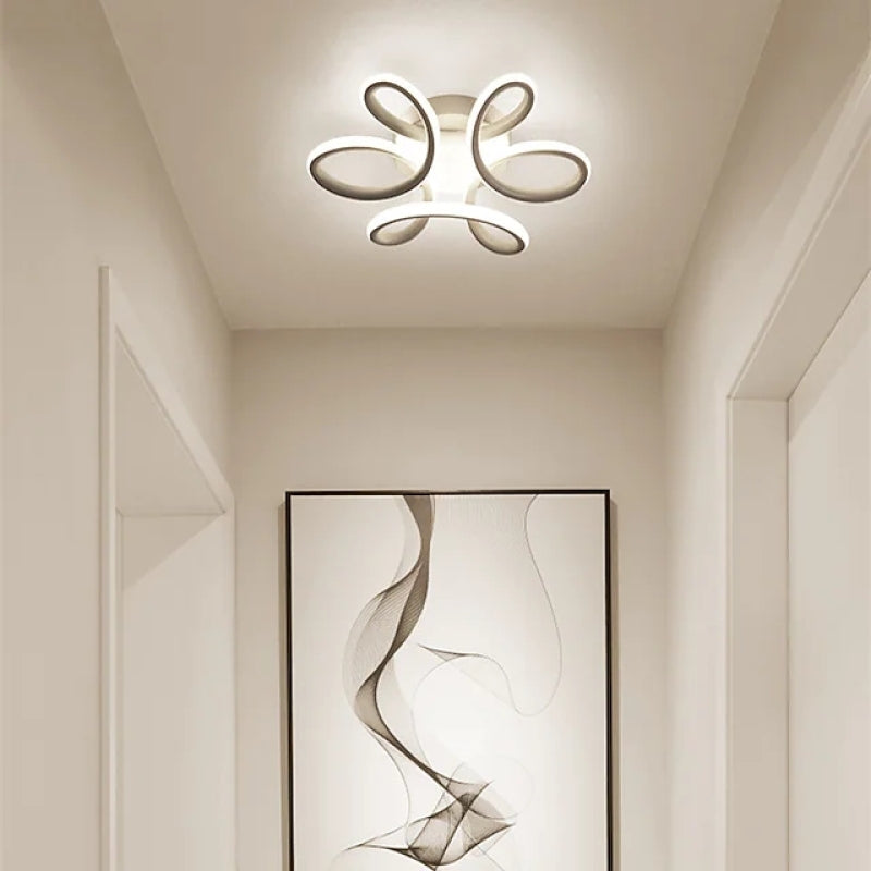 Sio Modern Flower Shape Ceiling Light, Black/White, Hallway - Sereilux