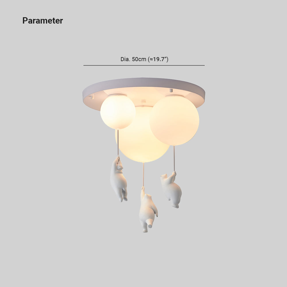 Novenel Bear Balloon Suspension/ Plafonnier Ballon Moderne Résine Chambre-Luire
