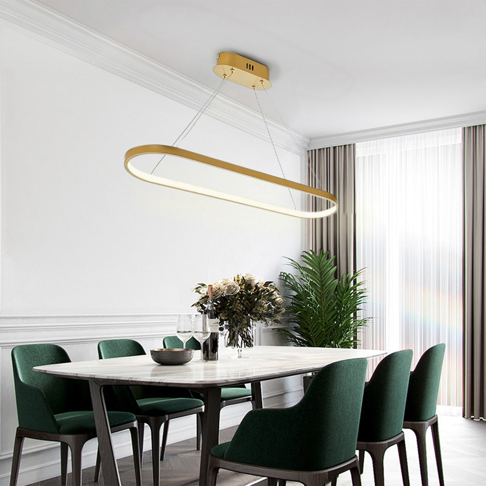 Minimalistyczna owalna lampa wisząca do wnętrz Avenor - Sereilux