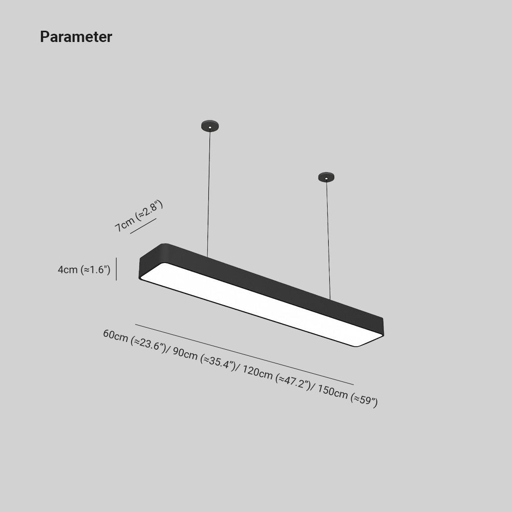 Vorel Moderne Suspension Rectangulaire Noire-Luire