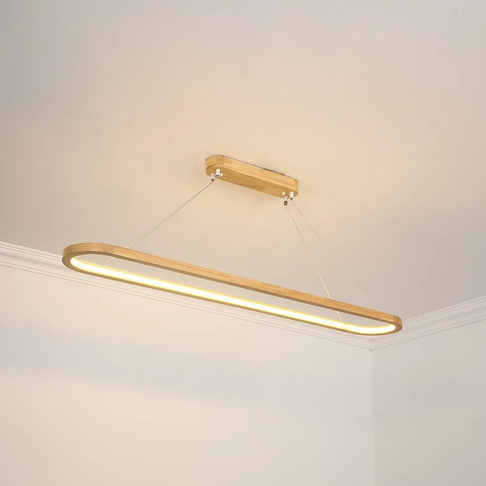 Lyraen Contemporary Oval Wooden Pendant Light - Sereilux