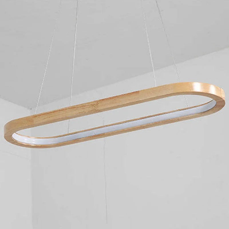Lyraen Contemporary Oval Wooden Pendant Light - Sereilux