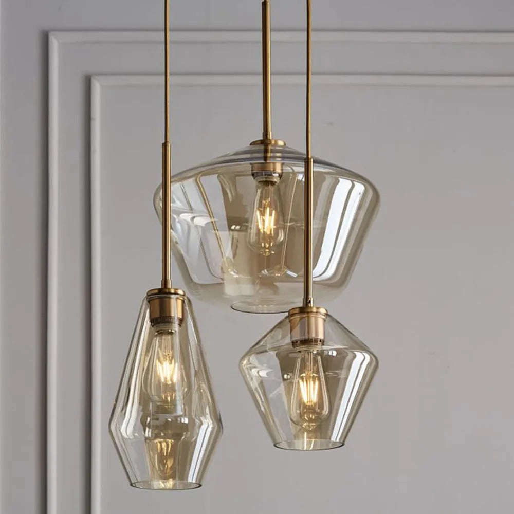 Virelo Pendant Light Glass Clear/Amber Diamond - Sereilux