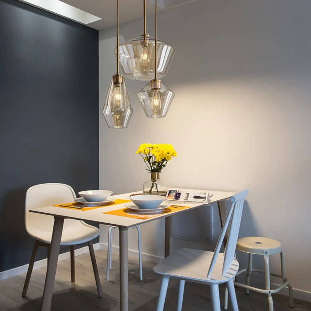 Virelo Pendant Light Glass Clear/Amber Diamond - Sereilux