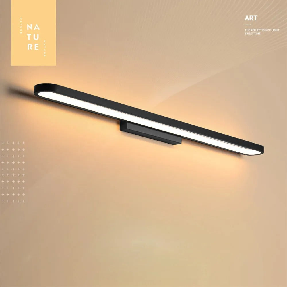 Auril Modern Wall Lamp Mirror Front, Curved, Black/Coffee - Sereilux