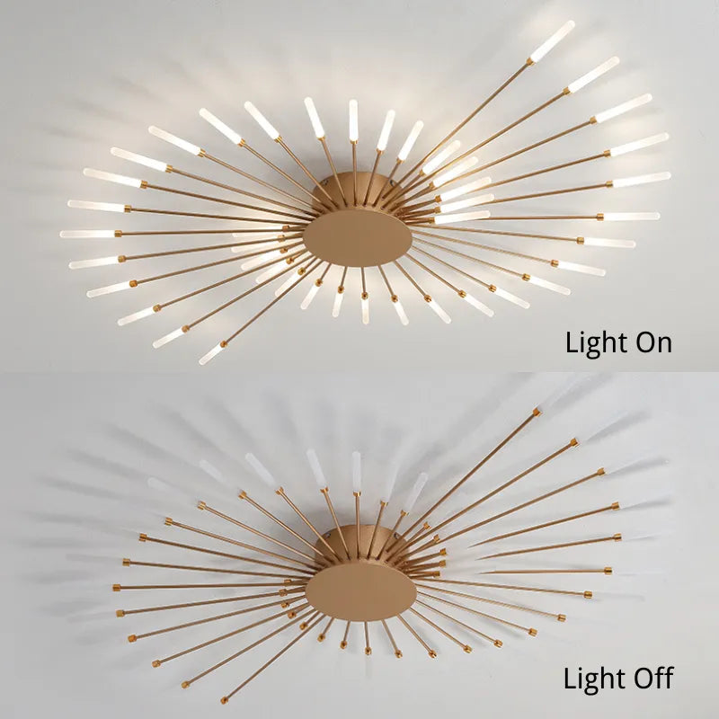 Plafoniera Kovon a Incasso Fuochi d'Artificio, Nero/Oro - Sereilux