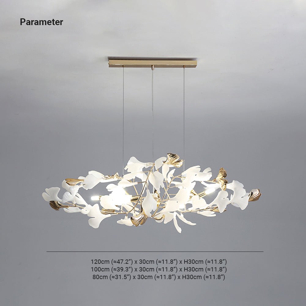 Tirex Suspension Feuille/Multi Moderne Métal/Céramique Doré/Blanc Salon-Luire