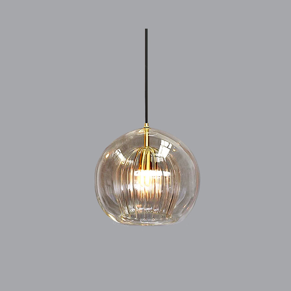 Althio Pendant Light Glass Globe Clear Amber - Sereilux
