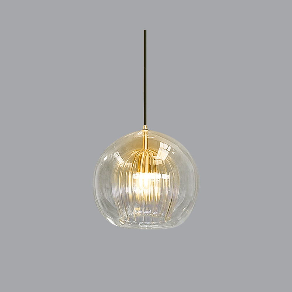 Althio Pendant Light Glass Globe Clear Amber - Sereilux