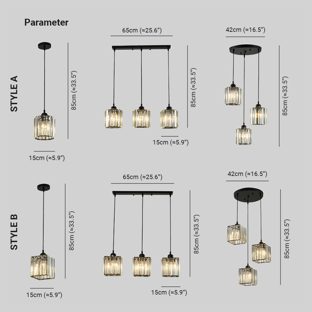 Maruvo Pendant Light Modern Cluster Cylinder Glass - Sereilux