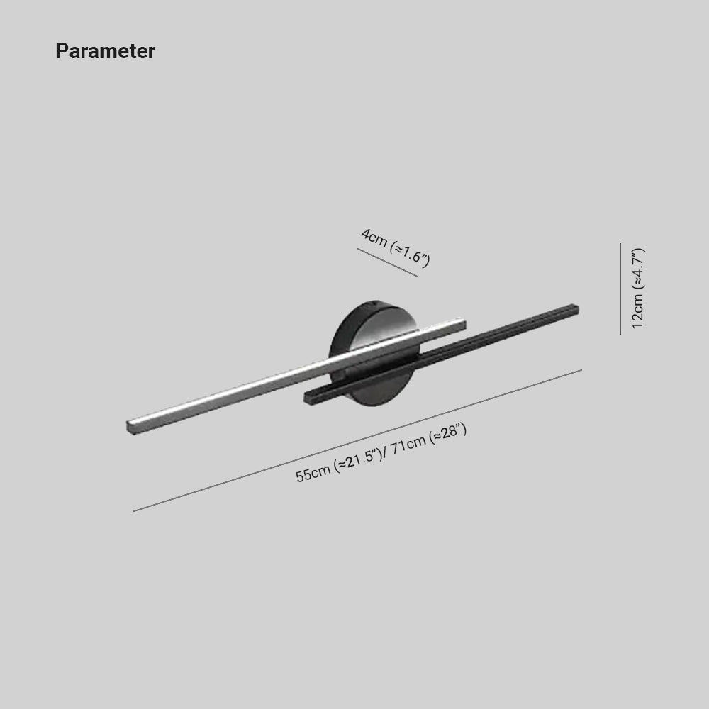 Noviq Modern Nordic Disc/Linear LED Wall Lamp, Black/White - Sereilux