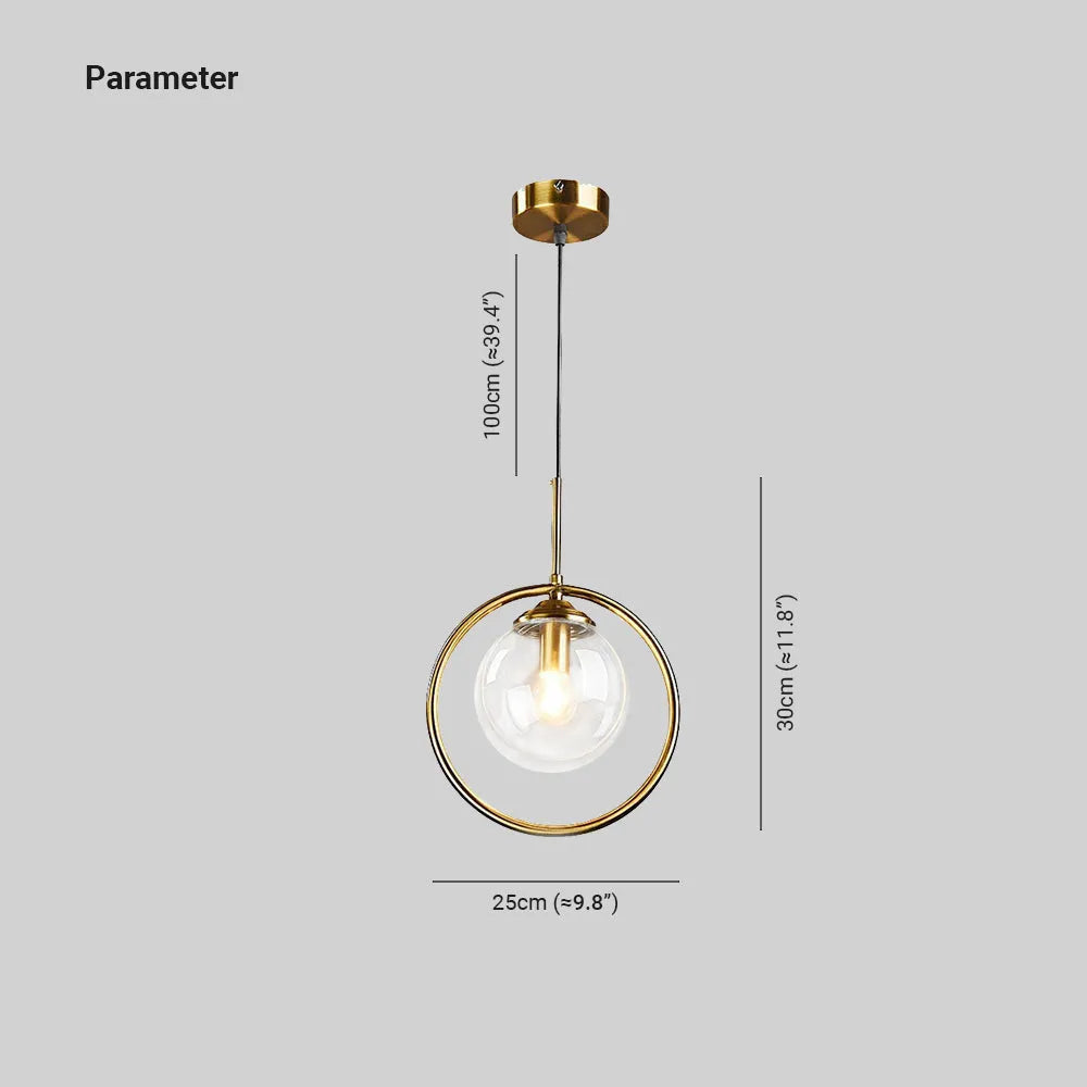 Neo Glass Pendant Light with a Ring - Sereilux