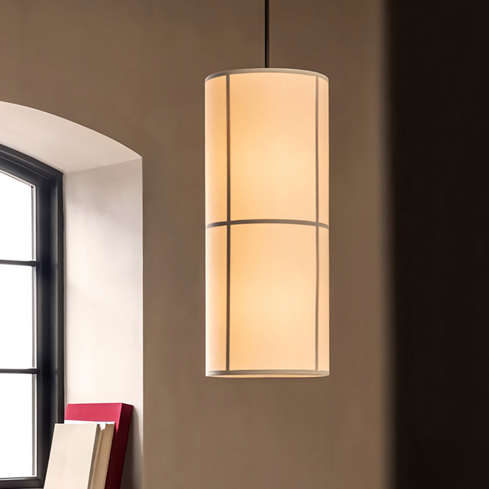 Kovar Suspension Cylindre Vintage. Métal/Soie. Blanc/Beige/Noir. Chambre à Coucher/Salon-Luire