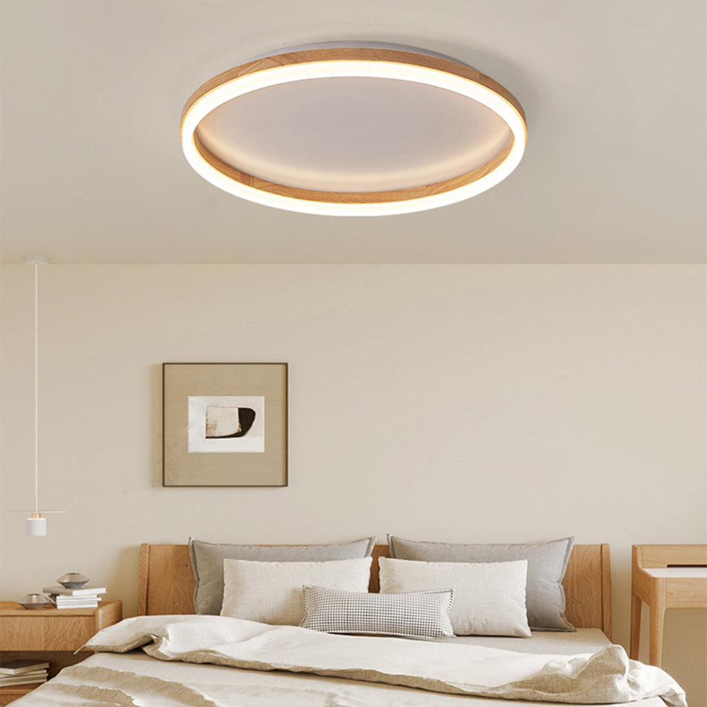 Solenor Ceiling Light Flush Mount Wood - Sereilux