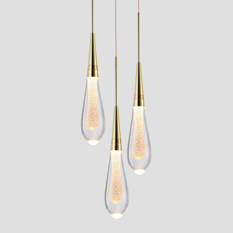 Aroven Suspension Goutte Design Doré Salon-Luire