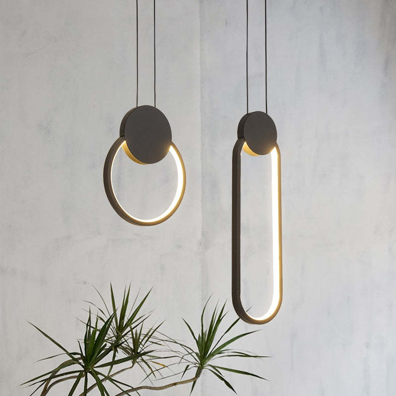 Kori Modern LED Pendant Light Black/White Living Room - Sereilux