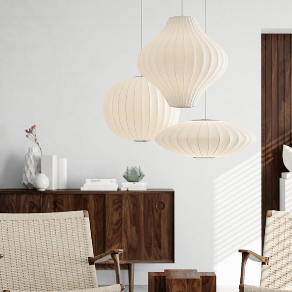Eronar Suspension Vintage. Métal/Tissu. Blanc. Bar-Luire