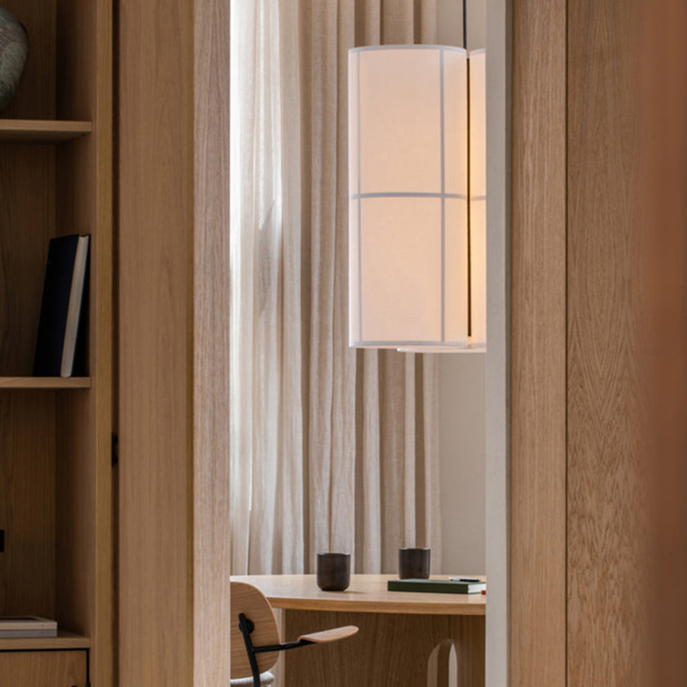 Kovar Suspension Cylindre Vintage. Métal/Soie. Blanc/Beige/Noir. Chambre à Coucher/Salon-Luire