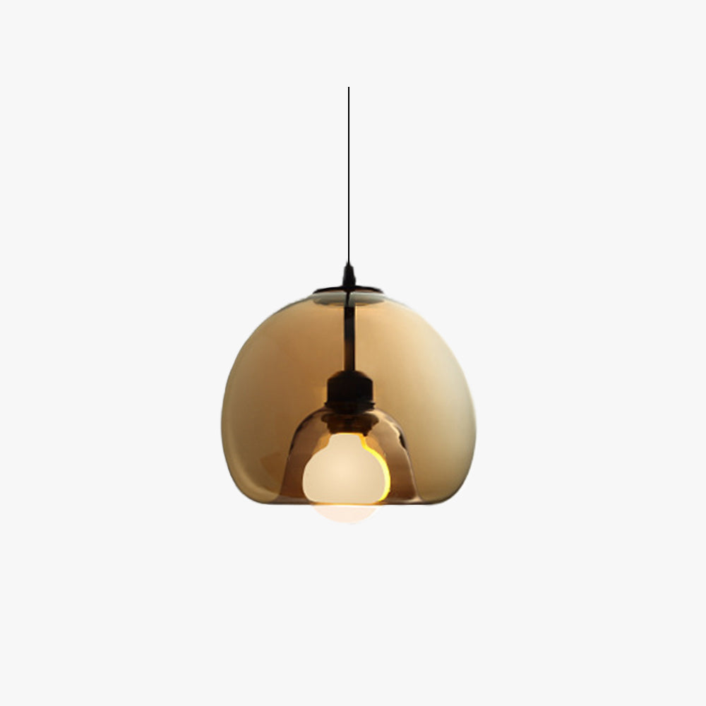 Norvia Pendant Light Globe Glass Amber/Smoky Grey - Sereilux