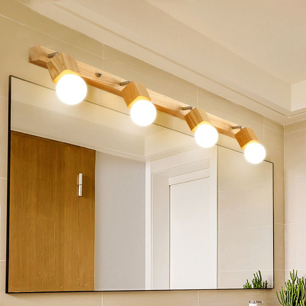 Kovonor Applique Murale LED Carrée Globe Réglable Naturelle Métal/Bois-Luire