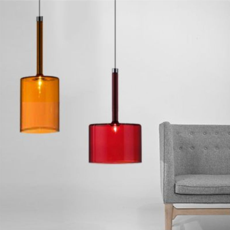 Lorel Lustre Suspension Moderne Minimaliste Verre Clair/Gris Bar-Luire