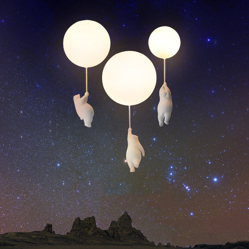 Novenel Bear Balloon Suspension/ Plafonnier Ballon Moderne Résine Chambre-Luire