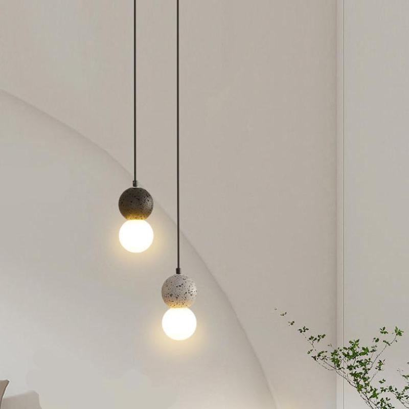 Luoxa Luminaires Suspensions Globe Moderne Pierre/Verre Rose/Gris/Noir/Blanc Salon-Luire