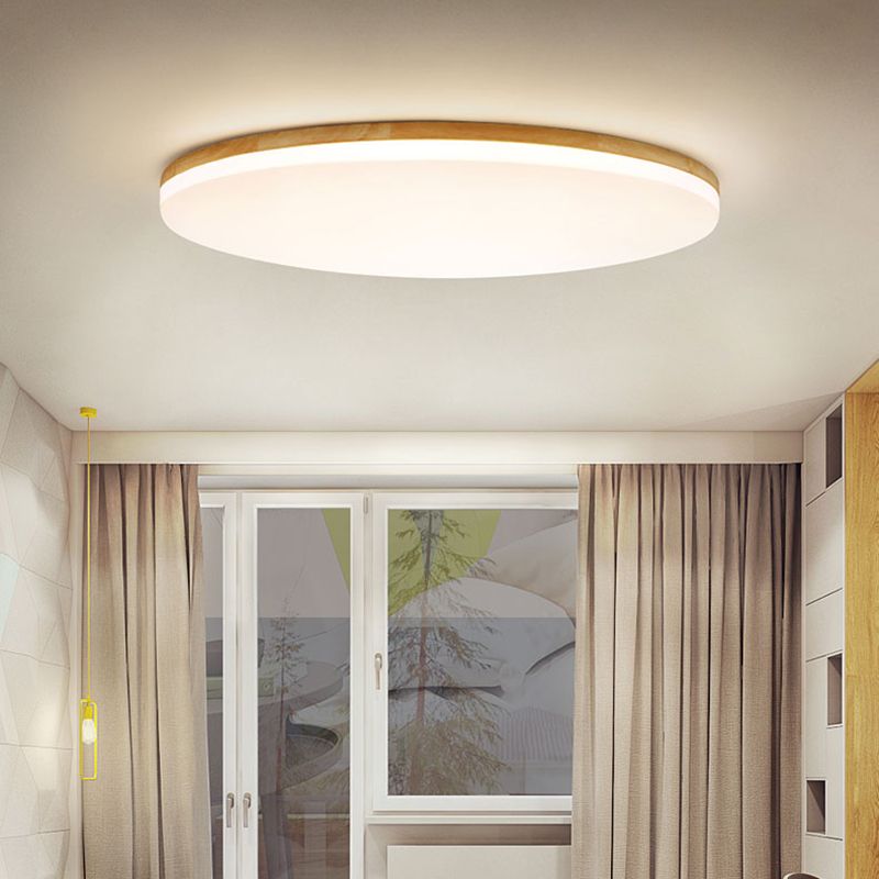 Norev Ceiling Light Slim Round Wood Frame - Sereilux
