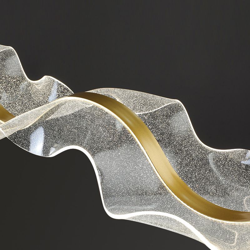 Lavorix Luminaires Suspensions Vague Moderne Métal/Acrylique Blanc/Doré Salon-Luire