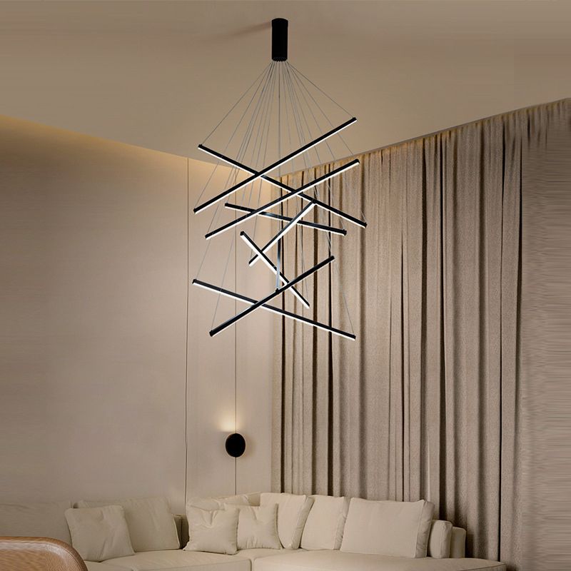Solurex Luminaires Suspensions Linéaire Simple LED Moderne Métal Ferreux Salon-Luire