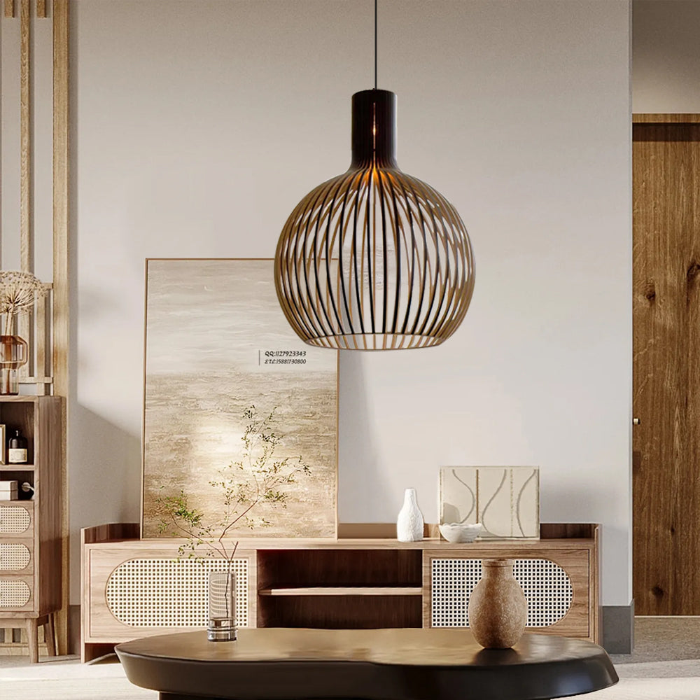 Arix Suspension Design en Bois Sculpté Naturel Salle à Manger-Luire