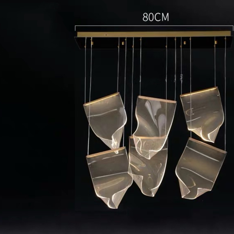 Kristy Suspension Carrée Contemporaine Métal/Acrylique Doré Salon/Escalier-Luire