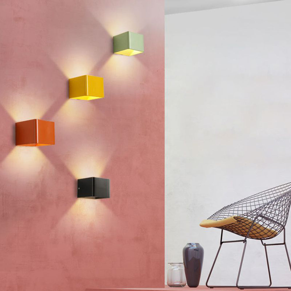 Kioxa Applique Murale Carrée Moderne 5-Couleurs. Chambre-Luire