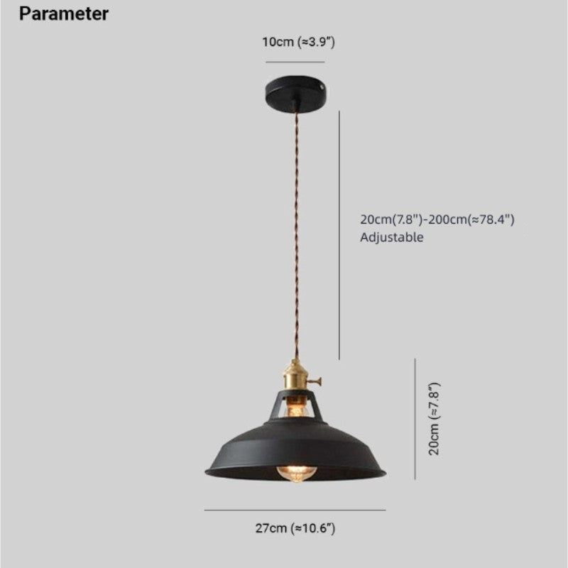 Naren Lampe Suspension Luminaire Vintage. Métal. Noir/Blanc. Salle à Manger-Luire