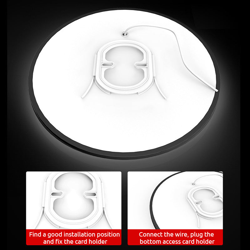 Nexar Plafonnier Rond Moderne. Acrylique/ABS. Blanc/Noir. Salon-Luire