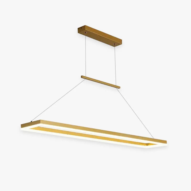 Nexil Modern Rectangular Hanging Pendant Light, Gold/Coffee - Sereilux